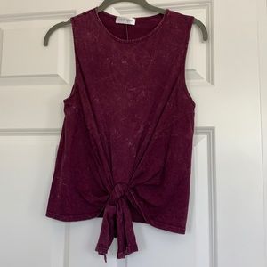 Burgundy Vestique Knot Tank
